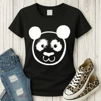 Panda Bear Face Silhouette  Women's T-Shirt thumb 3