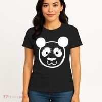 Panda Bear Face Silhouette  Women's T-Shirt thumb 4