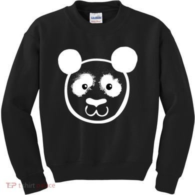 Panda Bear Face Silhouette  Kids Sweatshirt