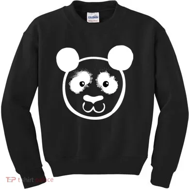 Panda Bear Face Silhouette  Kids Sweatshirt