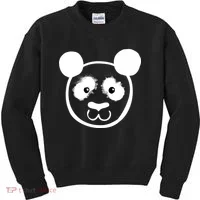 Panda Bear Face Silhouette  Kids Sweatshirt thumb 0