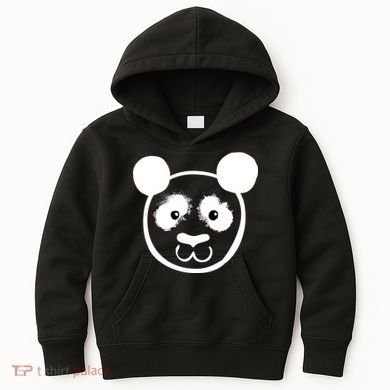 Panda Bear Face Silhouette  Kids Hoodie