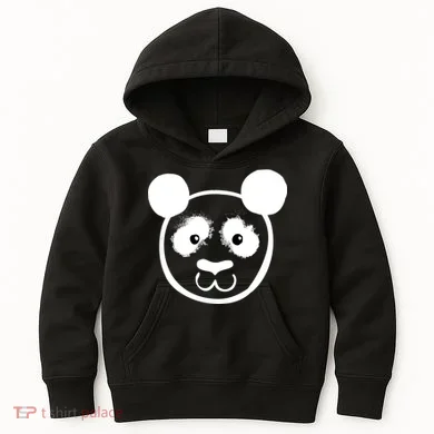 Panda Bear Face Silhouette Kids Hoodie