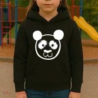 Panda Bear Face Silhouette  Kids Hoodie thumb 3