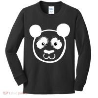 Panda Bear Face Silhouette  Kids Long Sleeve Shirt thumb 0