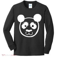Panda Bear Face Silhouette  Kids Long Sleeve Shirt thumb 0