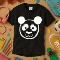 Panda Bear Face Silhouette  Kids T-Shirt thumb 3