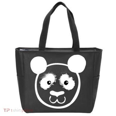 Panda Bear Face Silhouette  Tote Bag