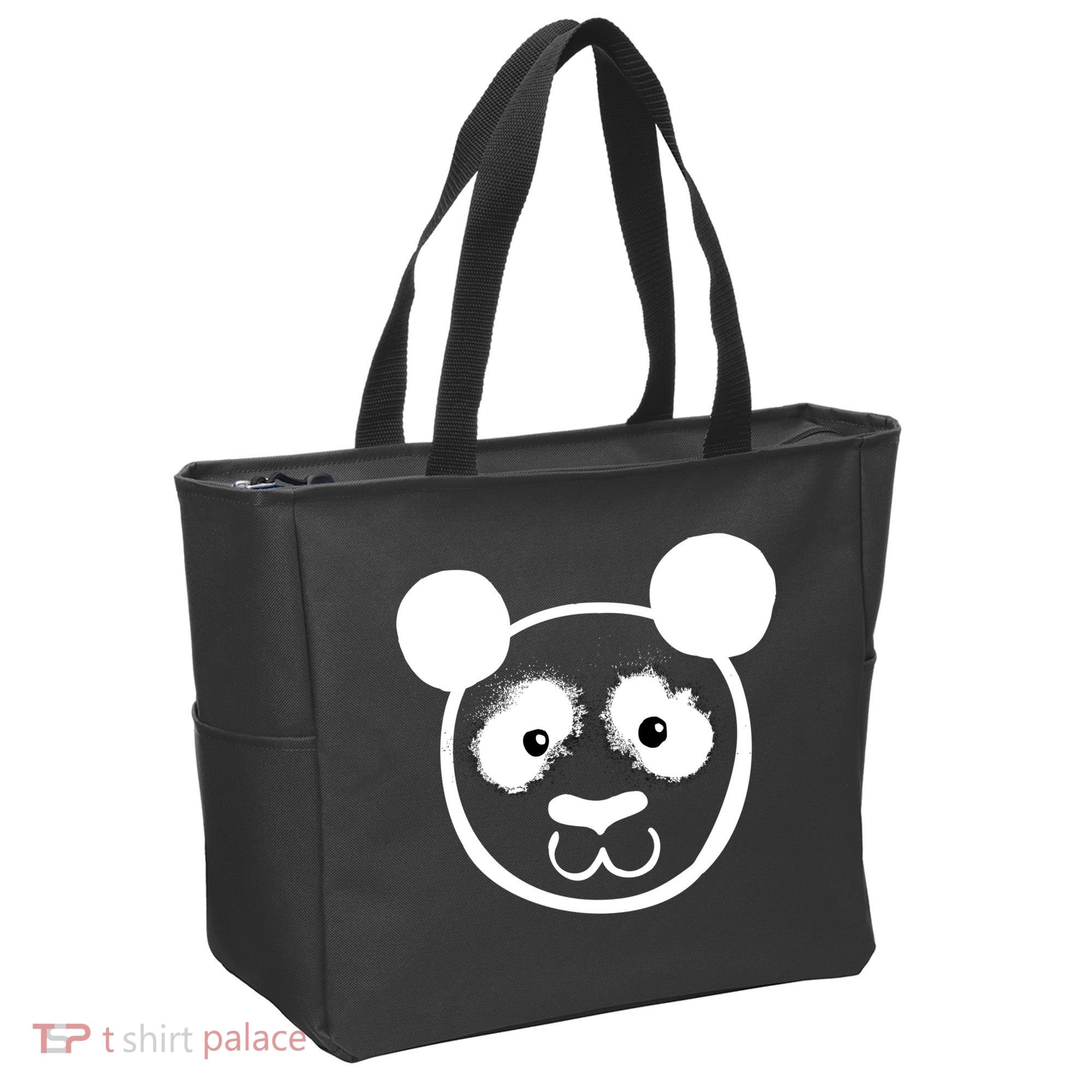 Panda Bear Face Silhouette  Tote Bag