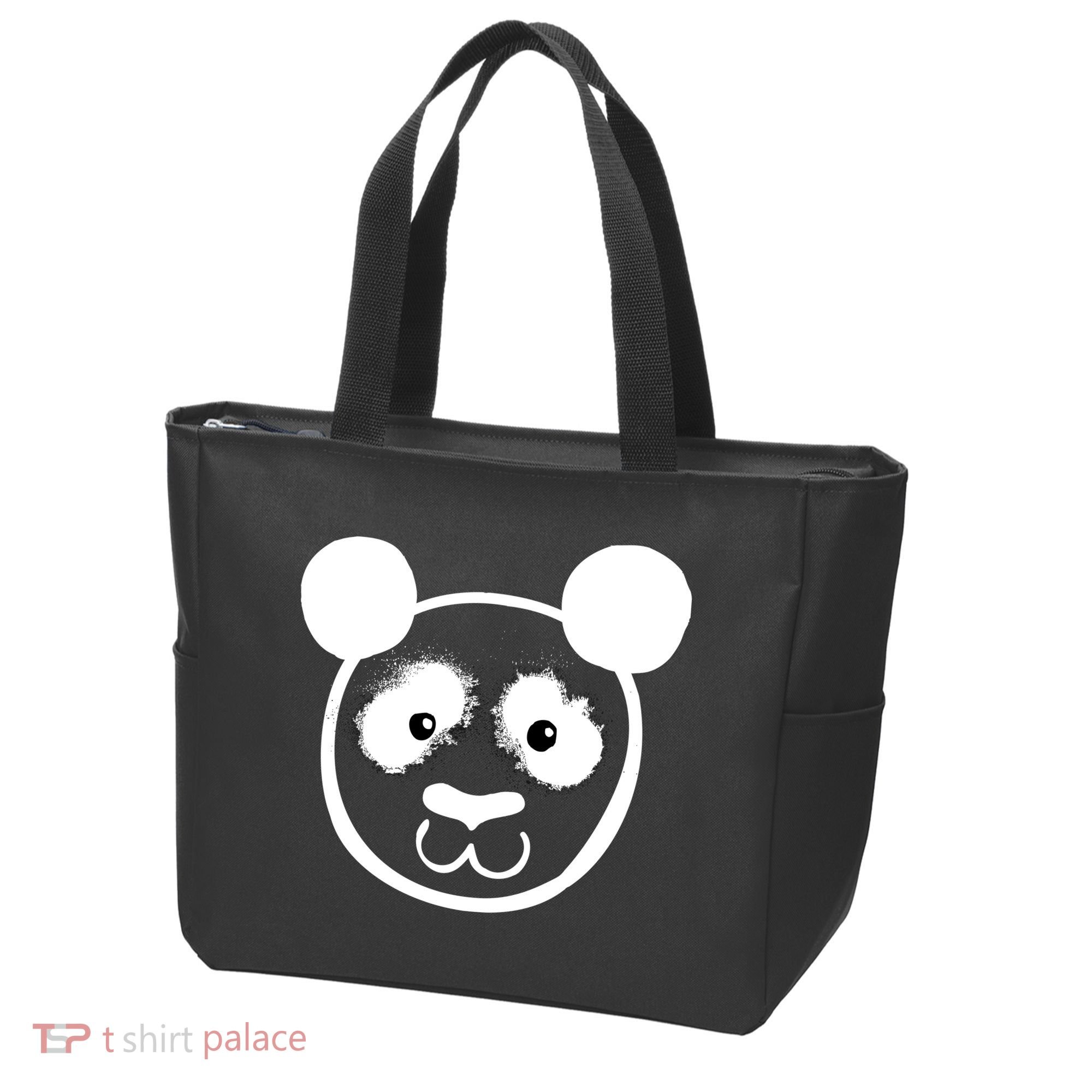 Panda Bear Face Silhouette  Tote Bag