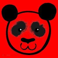 Panda Bear Face Silhouette  Santa Hat thumb 1