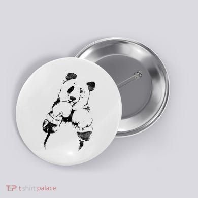 Panda Boxing Vintage Button