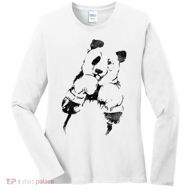 Panda Boxing Vintage Women's Long Sleeve Shirt