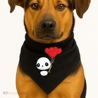 Panda Full Of Hearts USA-Made Doggie Bandana thumb 1