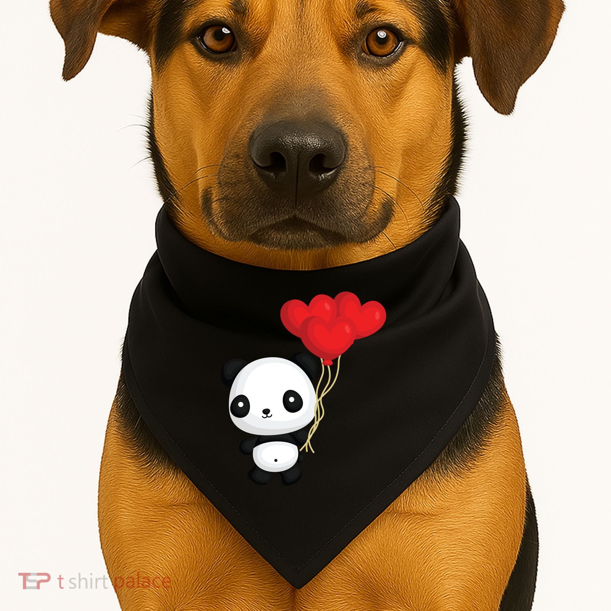 Panda Full Of Hearts USA-Made Doggie Bandana