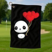 Panda Full Of Hearts Golf Towel thumb 1