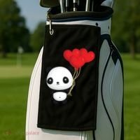 Panda Full Of Hearts Golf Towel thumb 2