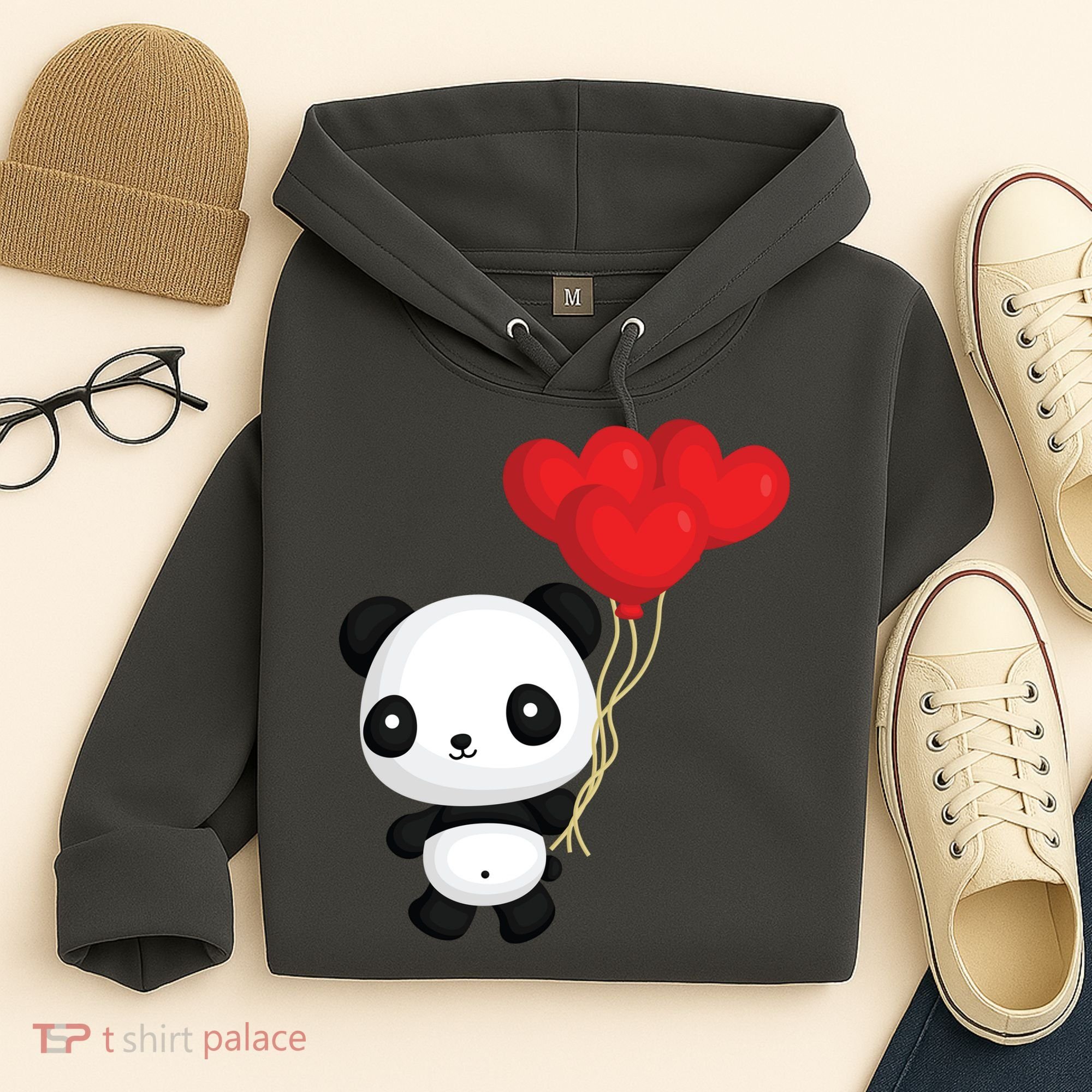Panda Full Of Hearts Hoodie