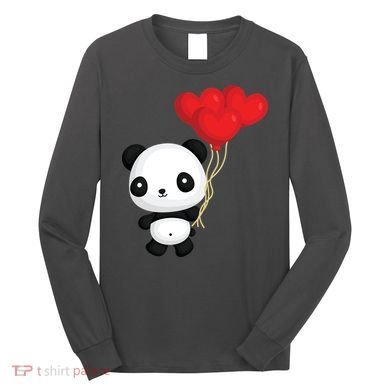 Panda Full Of Hearts Long Sleeve Shirt