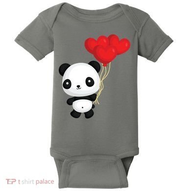 Panda Full Of Hearts Baby Bodysuit