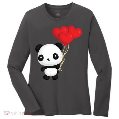 Panda Full Of Hearts Women's Long Sleeve Shirt