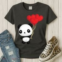 Panda Full Of Hearts Women's T-Shirt thumb 3