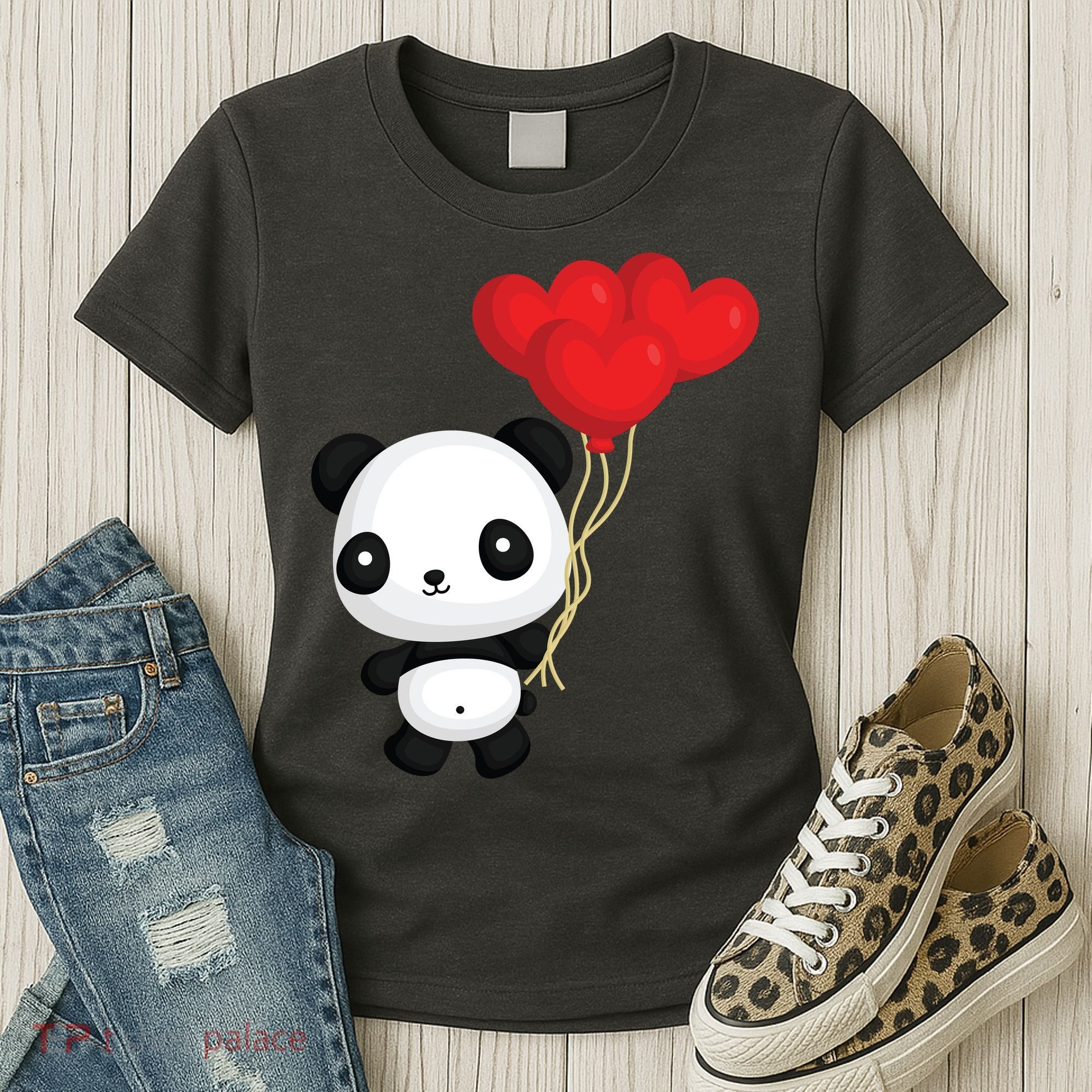 Panda Full Of Hearts Women's T-Shirt