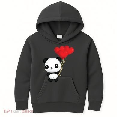 Panda Full Of Hearts Kids Hoodie