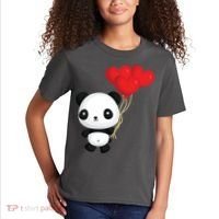 Panda Full Of Hearts Kids T-Shirt thumb 2