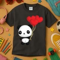 Panda Full Of Hearts Kids T-Shirt thumb 3