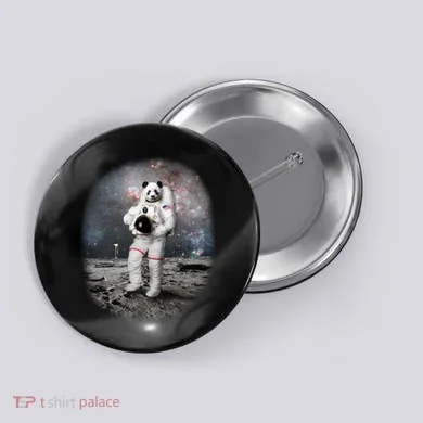 Panda In Space Astronaut Button