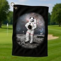 Panda In Space Astronaut Golf Towel thumb 1