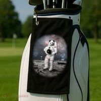 Panda In Space Astronaut Golf Towel thumb 2
