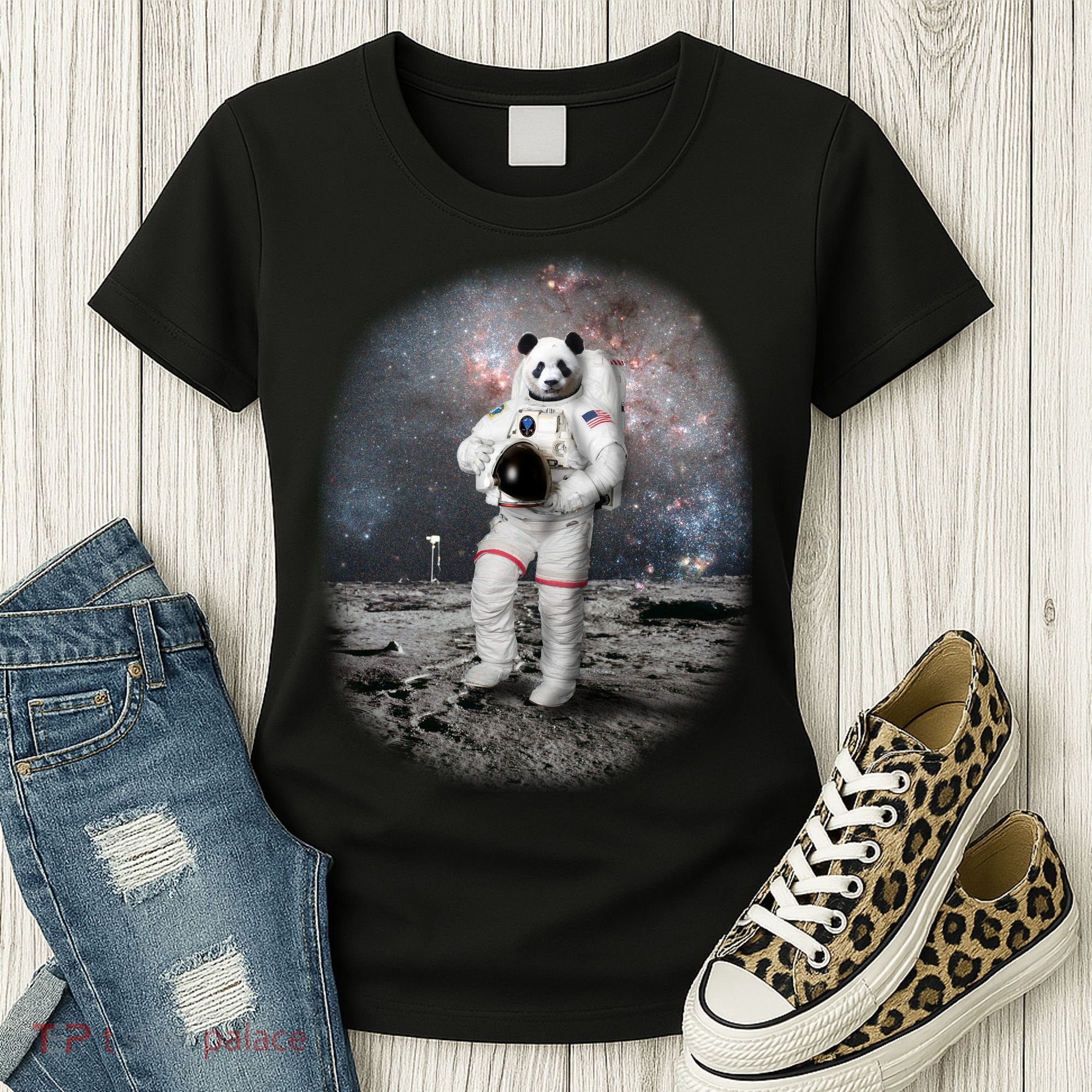 Panda In Space Astronaut Women's T-Shirt
