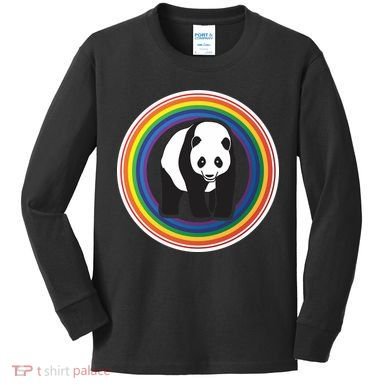 Panda Rainbow Kids Long Sleeve Shirt