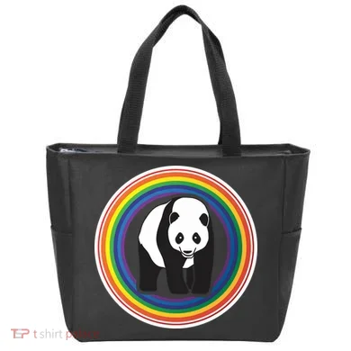 Panda Rainbow Tote Bag