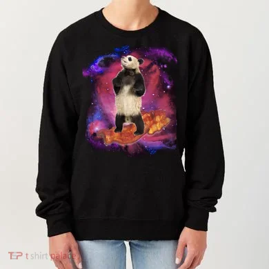 Panda Surfing Bacon In Space Women's Sweatshirt