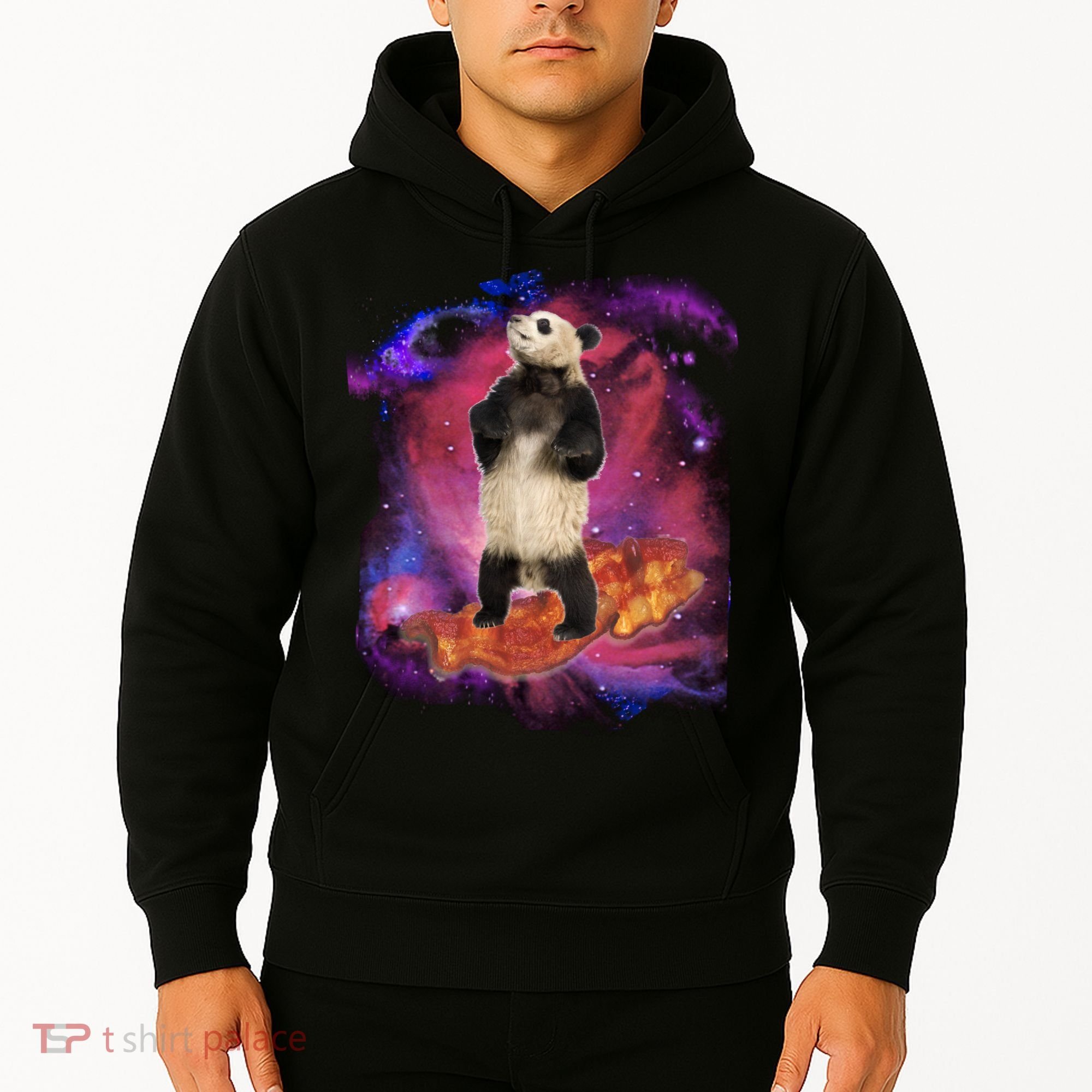 Panda Surfing Bacon In Space Hoodie
