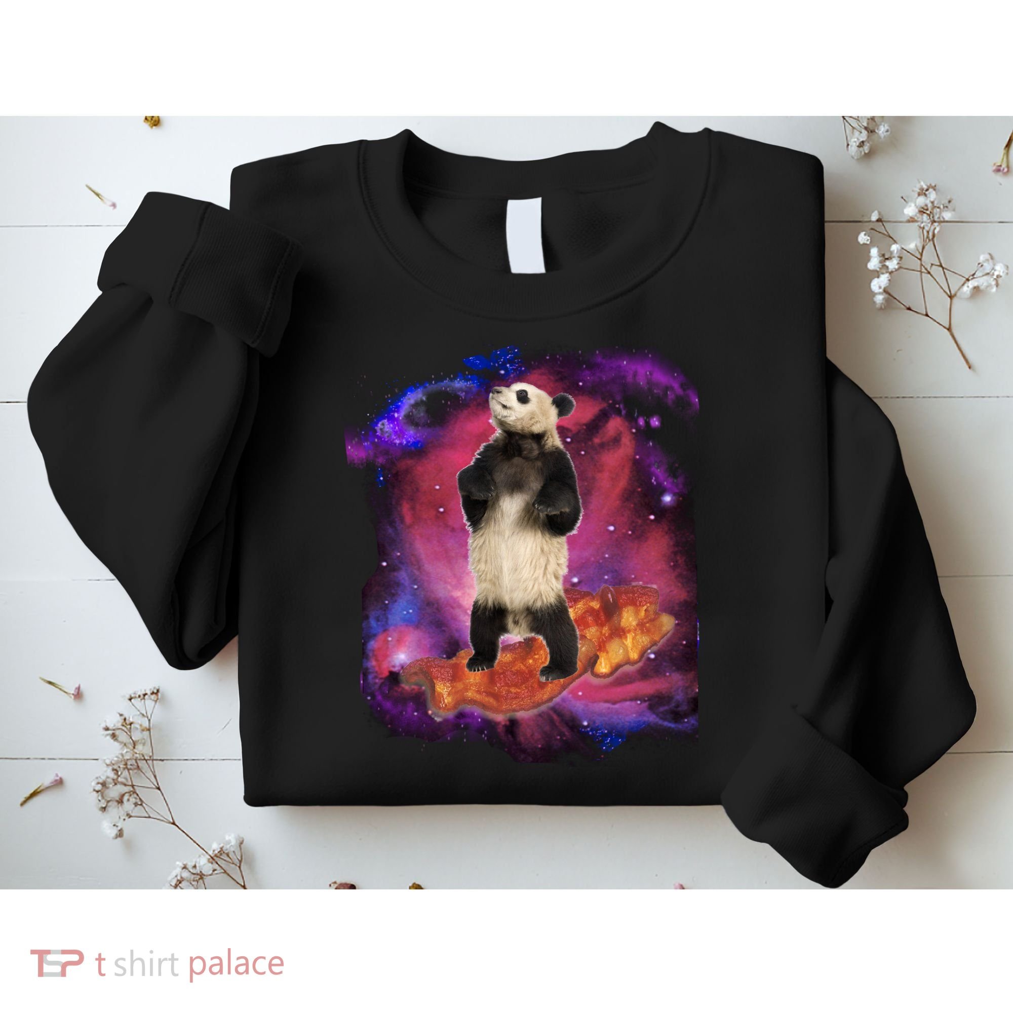 Panda Surfing Bacon In Space Sweatshirt