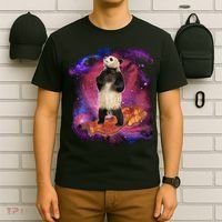 Panda Surfing Bacon In Space T-Shirt thumb 6