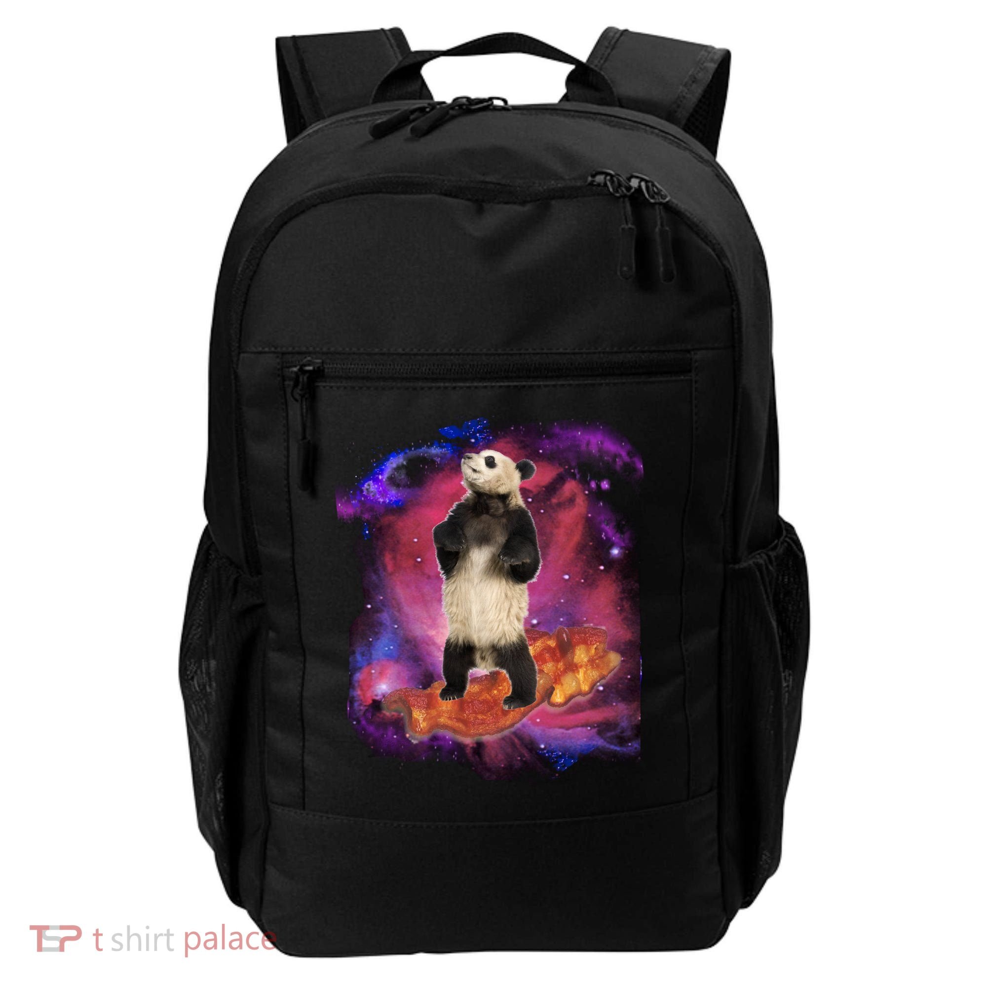 Panda Surfing Bacon In Space Backpack