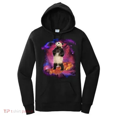 Panda Surfing Bacon In Space Women's Hoodie