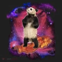 Panda Surfing Bacon In Space Hat thumb 2