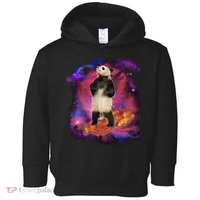 Panda Surfing Bacon In Space Toddler Hoodie