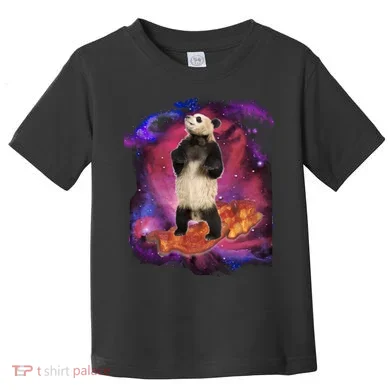 Panda Surfing Bacon In Space Toddler T-Shirt