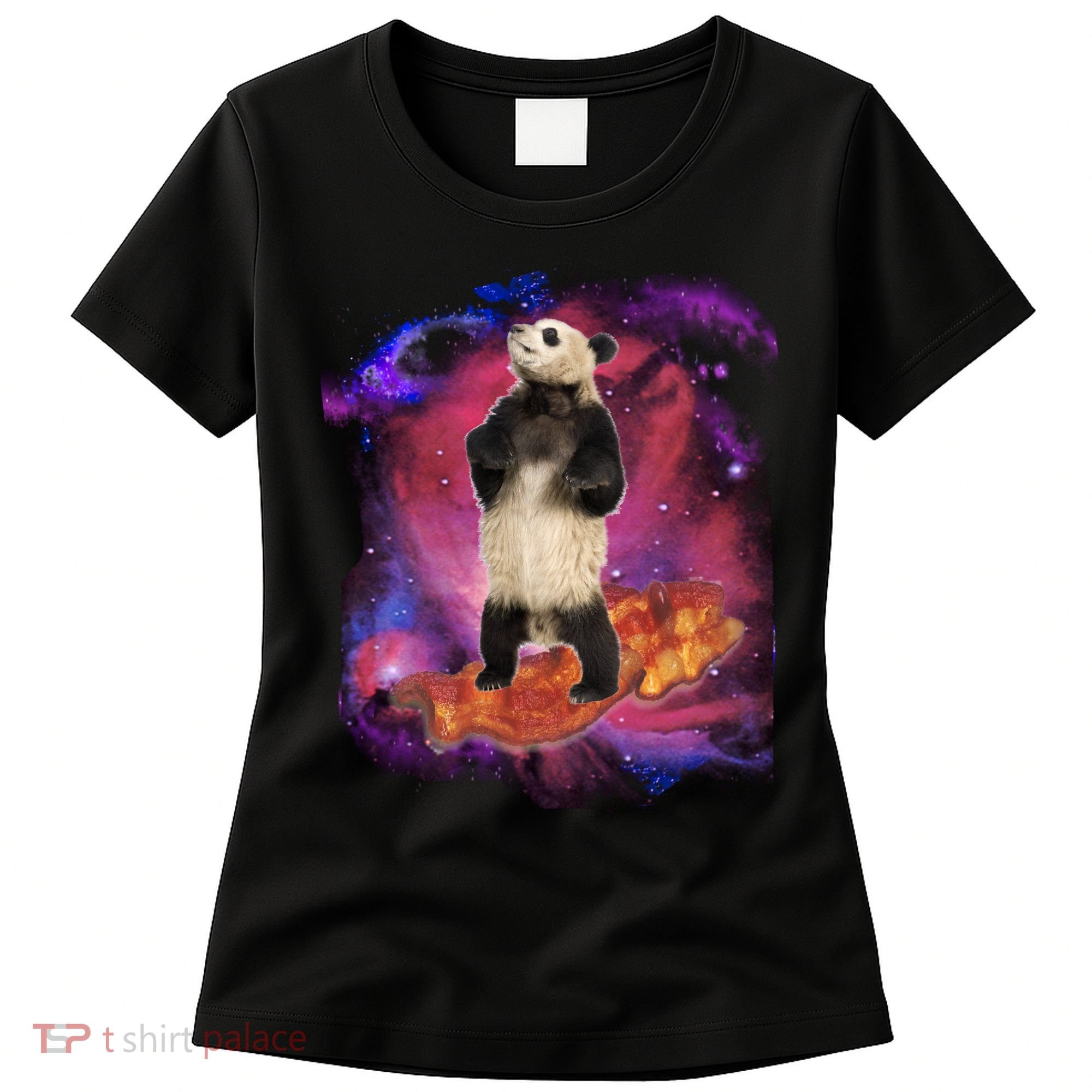 Panda Surfing Bacon In Space Women's T-Shirt