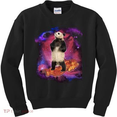 Panda Surfing Bacon In Space Kids Sweatshirt