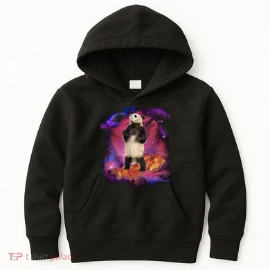 Panda Surfing Bacon In Space Kids Hoodie