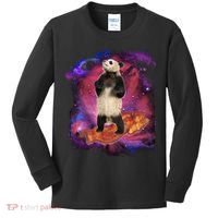 Panda Surfing Bacon In Space Kids Long Sleeve Shirt thumb 0