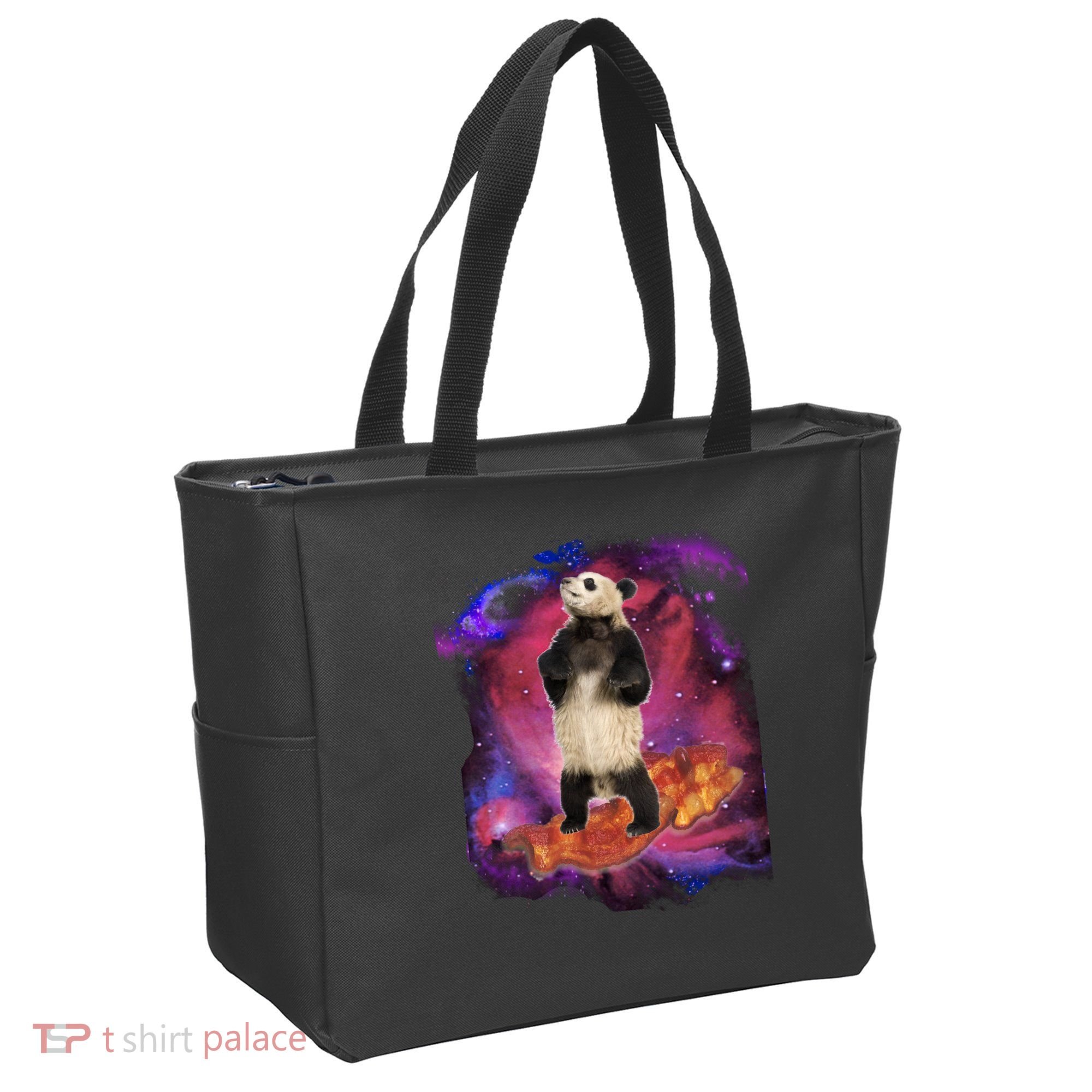 Panda Surfing Bacon In Space Tote Bag